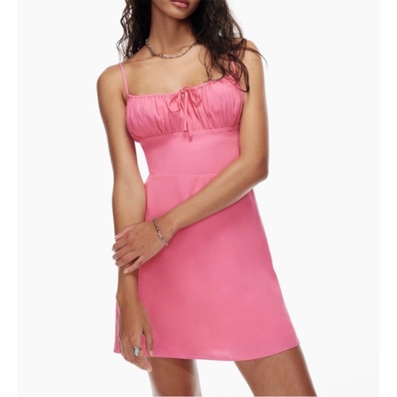 Aritzia Sunday Best Delilah Mini Dress Pink S - Picture 1 of 6